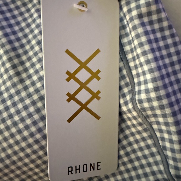 NWT Rhone women’s revive printed longline bra blue violet gingham xxl $68 - Picture 2 of 5